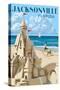 Jacksonville, Florida - Sand Castle-Lantern Press-Stretched Canvas