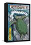 Jacksonville, Florida - Sea Turtle Woodblock Print-Lantern Press-Framed Stretched Canvas