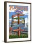 Jacksonville, Florida - Sign Destinations-Lantern Press-Framed Art Print