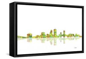 Jacksonville Florida Skyline 1-Marlene Watson-Framed Stretched Canvas