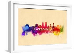 Jacksonville, Florida - Skyline Abstract-Lantern Press-Framed Art Print