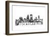 Jacksonville Florida Skyline BG 2-Marlene Watson-Framed Giclee Print