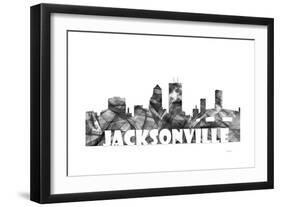 Jacksonville Florida Skyline BG 2-Marlene Watson-Framed Giclee Print