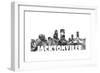 Jacksonville Florida Skyline BG 2-Marlene Watson-Framed Giclee Print