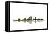 Jacksonville Florida Skyline BW 1-Marlene Watson-Framed Stretched Canvas