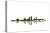 Jacksonville Florida Skyline BW 1-Marlene Watson-Stretched Canvas