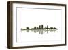 Jacksonville Florida Skyline BW 1-Marlene Watson-Framed Giclee Print