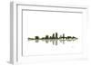 Jacksonville Florida Skyline BW 1-Marlene Watson-Framed Giclee Print