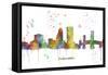 Jacksonville Florida Skyline MCLR 1-Marlene Watson-Framed Stretched Canvas