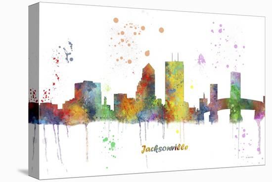 Jacksonville Florida Skyline MCLR 1-Marlene Watson-Stretched Canvas