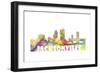 Jacksonville Florida Skyline Mclr 2-Marlene Watson-Framed Giclee Print