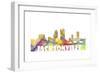 Jacksonville Florida Skyline Mclr 2-Marlene Watson-Framed Giclee Print