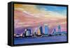 Jacksonville Florida Skyline With Bridge At Sunset-Markus Bleichner-Framed Stretched Canvas