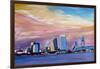 Jacksonville Florida Skyline With Bridge At Sunset-Markus Bleichner-Framed Art Print