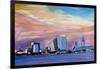 Jacksonville Florida Skyline With Bridge At Sunset-Markus Bleichner-Framed Art Print