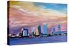 Jacksonville Florida Skyline With Bridge At Sunset-Markus Bleichner-Stretched Canvas