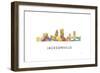 Jacksonville Florida Skyline-Marlene Watson-Framed Giclee Print