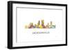 Jacksonville Florida Skyline-Marlene Watson-Framed Giclee Print