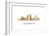 Jacksonville Florida Skyline-Marlene Watson-Framed Giclee Print