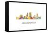 Jacksonville Florida Skyline-Marlene Watson-Framed Stretched Canvas