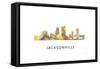 Jacksonville Florida Skyline-Marlene Watson-Framed Stretched Canvas