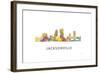 Jacksonville Florida Skyline-Marlene Watson-Framed Giclee Print