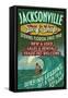 Jacksonville, Florida - Surf Shop-Lantern Press-Framed Stretched Canvas