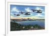 Jacksonville, Florida - US Navy Bombers over St. John's River-Lantern Press-Framed Art Print