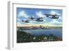 Jacksonville, Florida - US Navy Bombers over St. John's River-Lantern Press-Framed Art Print