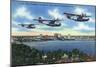 Jacksonville, Florida - US Navy Bombers over St. John's River-Lantern Press-Mounted Art Print