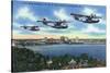 Jacksonville, Florida - US Navy Bombers over St. John's River-Lantern Press-Stretched Canvas