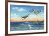 Jacksonville, Florida - US Navy Bombers over the Beach-Lantern Press-Framed Premium Giclee Print