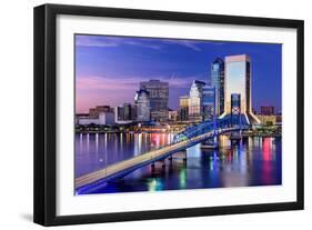 Jacksonville, Florida, USA City Skyline on St. Johns River-Sean Pavone-Framed Premium Photographic Print