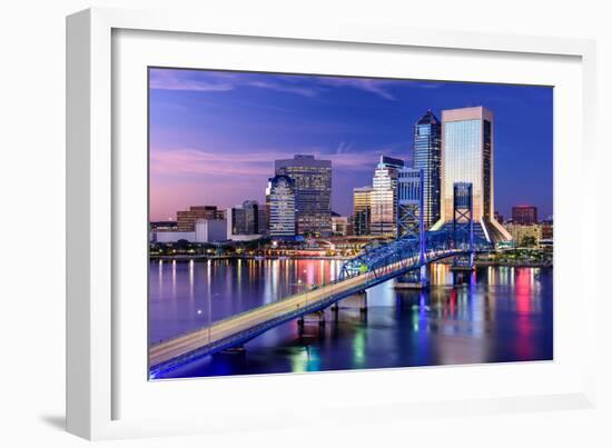 Jacksonville, Florida, USA City Skyline on St. Johns River-Sean Pavone-Framed Premium Photographic Print