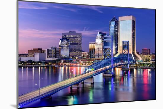 Jacksonville, Florida, USA City Skyline on St. Johns River-Sean Pavone-Mounted Premium Photographic Print