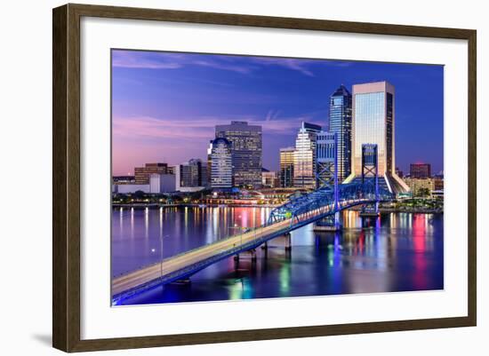 Jacksonville, Florida, USA City Skyline on St. Johns River-Sean Pavone-Framed Photographic Print