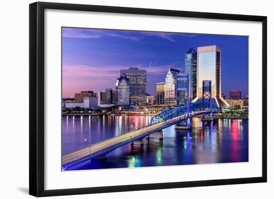 Jacksonville, Florida, USA City Skyline on St. Johns River-Sean Pavone-Framed Photographic Print