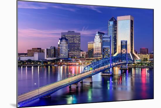 Jacksonville, Florida, USA City Skyline on St. Johns River-Sean Pavone-Mounted Photographic Print