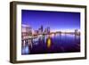 Jacksonville, Florida, USA City Skyline Panorama on St. Johns River at Dawn.-SeanPavonePhoto-Framed Photographic Print