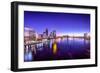 Jacksonville, Florida, USA City Skyline Panorama on St. Johns River at Dawn.-SeanPavonePhoto-Framed Photographic Print