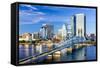 Jacksonville, Florida, USA Downtown City Skyline on St. Johns River.-SeanPavonePhoto-Framed Stretched Canvas