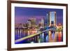 Jacksonville, Florida, USA Downtown City Skyline.-SeanPavonePhoto-Framed Photographic Print