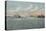 Jacksonville, Florida - View of Harbor with Boats-Lantern Press-Stretched Canvas