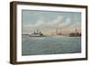 Jacksonville, Florida - View of Harbor with Boats-Lantern Press-Framed Art Print