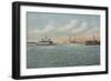 Jacksonville, Florida - View of Harbor with Boats-Lantern Press-Framed Art Print