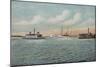 Jacksonville, Florida - View of Harbor with Boats-Lantern Press-Mounted Art Print