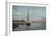 Jacksonville, Florida - View of Harbor with Sailboat-Lantern Press-Framed Art Print