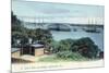 Jacksonville, Florida - View of St. John's River and Bridge-Lantern Press-Mounted Premium Giclee Print