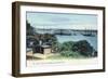 Jacksonville, Florida - View of St. John's River and Bridge-Lantern Press-Framed Art Print