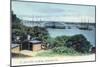 Jacksonville, Florida - View of St. John's River and Bridge-Lantern Press-Mounted Art Print